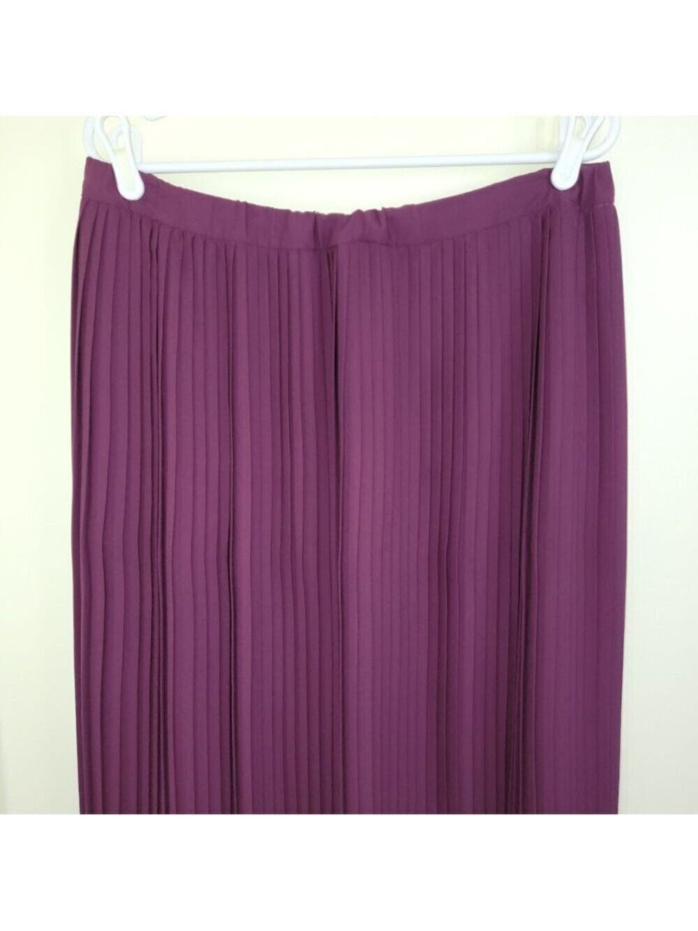 Eileen Fisher Knife Pleat Midi Skirt Purple Polyester Women's Size 12 - Picture 4 of 9